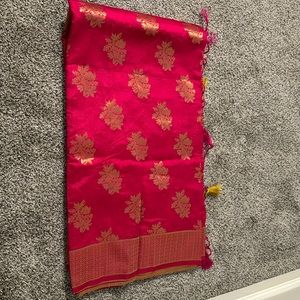 Fuschia Pink Dola silk Sari